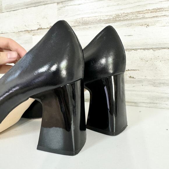 Zara Women Black Patten Leather Pump Business Women Heels Size 39/8.5 - Picture 4 of 7